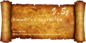 Vasvári Szilárd névjegykártya